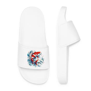 Japanese Japanese Koi Carpfish - Women’s Pool Sliders - white - Front