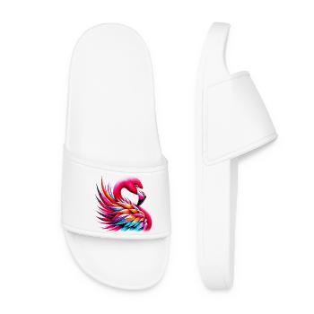 Flamingo - Frauen Badelatschen - Weiß - Vorne