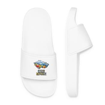 Watercolor Map Czech Republic - Women’s Pool Sliders - white - Front