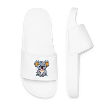 Koala Cute Mascot Cartoon Character Kawaii - Women’s Pool Sliders - white - Front