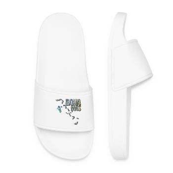Watercolor Map Bahamas - Women’s Pool Sliders - white - Front