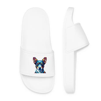 Decker Rat Terrier Chien Race Dessin Animé Kawaii - Claquettes Femme - blanc - Devant