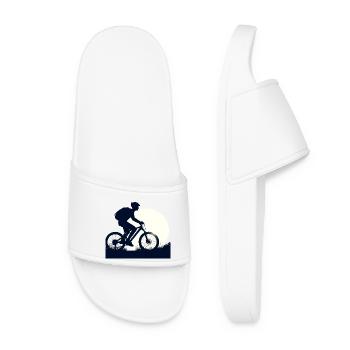 Eco Bike at Night Silhouette - Women’s Pool Sliders - white - Front