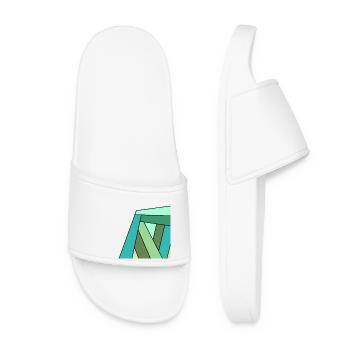 carre colore vert - Claquettes Femme - blanc - Devant
