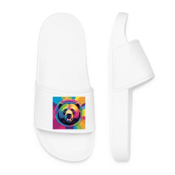 Rainbow Bear - Women’s Pool Sliders - white - Front
