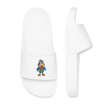 Weber Vogel Niedliche Zeichentrickfigur Kawaii Clipart - Frauen Badelatschen - Weiß - Vorne