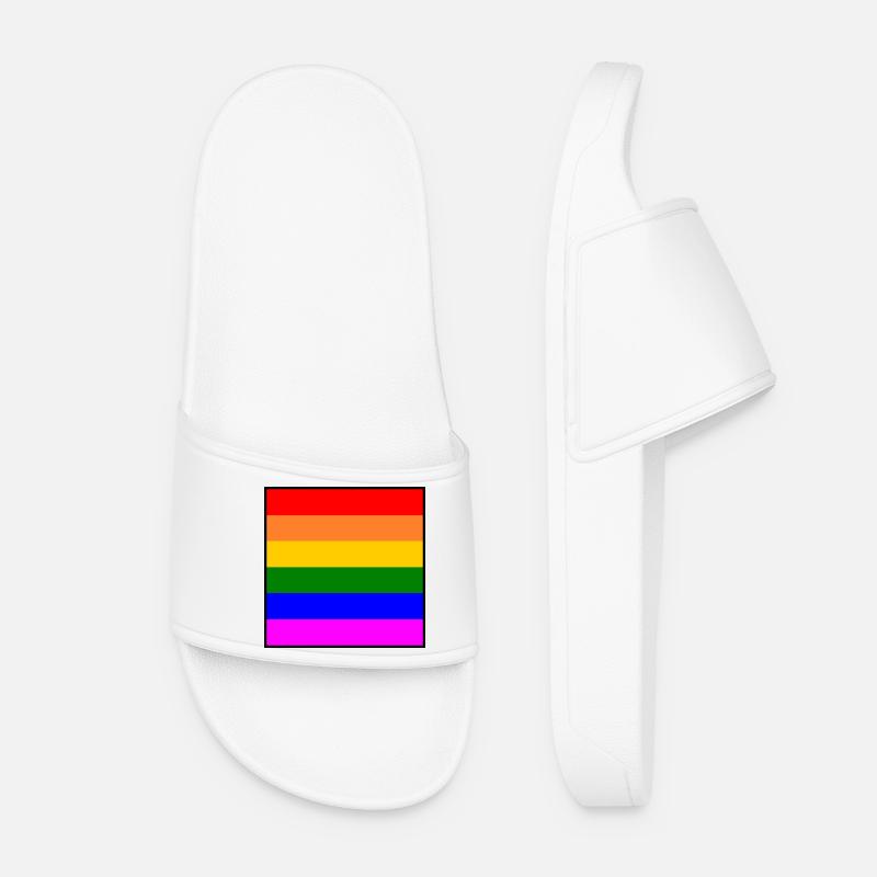 Regenbogen - Frauen Badelatschen - Weiß