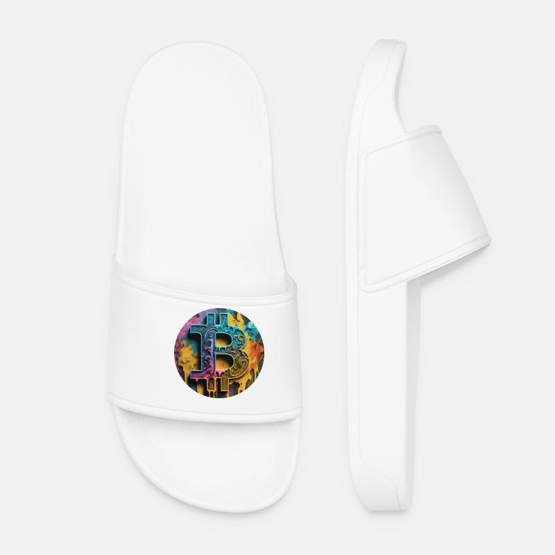 Bitcoin graffiti: Colorful and rebellious - Women’s Pool Sliders - white