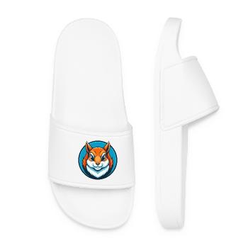 écureuil mignon kawaii dessin animé animal animal logo - Claquettes Femme - blanc - Devant