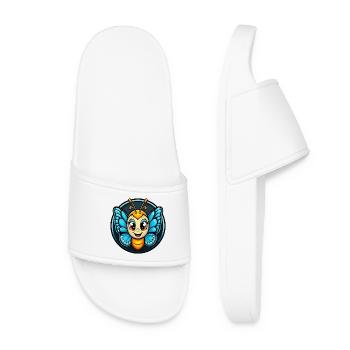 Schmetterling Bunte Kawaii Cartoon Figur Tier - Frauen Badelatschen - Weiß - Vorne