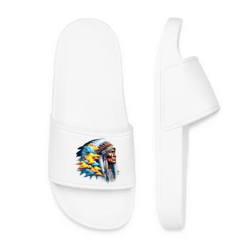 Amérindien Américain - Claquettes Femme - blanc - Devant