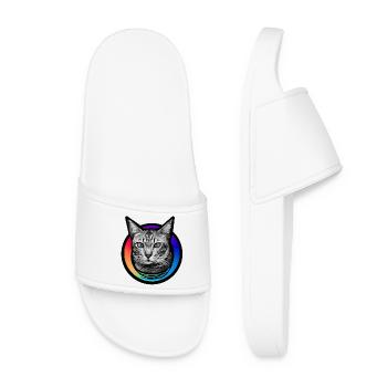 Regenbogen-Katze - Frauen Badelatschen - Weiß - Vorne