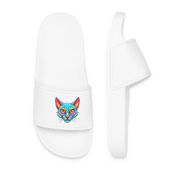 Bombay Chat Race Dessin animé Kawaii Animal Pet - Claquettes Femme - blanc - Devant