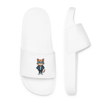 Bombay Funny Cartoon Kawaii Veste Lunettes de soleil - Claquettes Femme - blanc - Devant