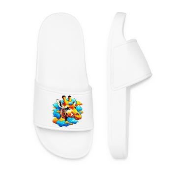 Giraffe with head in cloud clouds - Women’s Pool Sliders - white - Front