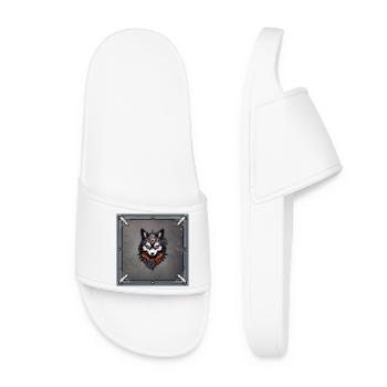 Majestueuse tête de loup, - Claquettes Femme - blanc - Devant