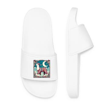Lama Pyjama Geschenk - Frauen Badelatschen - Weiß - Vorne