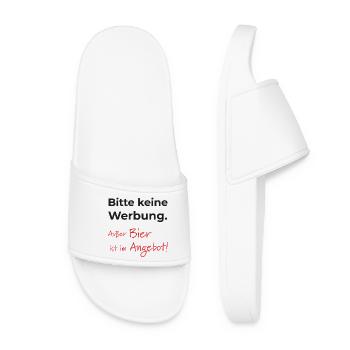 postkasten bitte keine werbung lustig bier angebot - Frauen Badelatschen - Weiß - Vorne