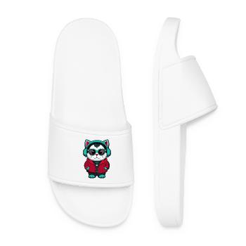 Bombay Chat Race Dessin animé Kawaii Animal Pet - Claquettes Femme - blanc - Devant