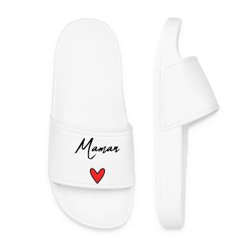 MOM. MOTHER'S DAY. HEART. FEAST. HAPPY BIRTHDAY - Women’s Pool Sliders - white - Front