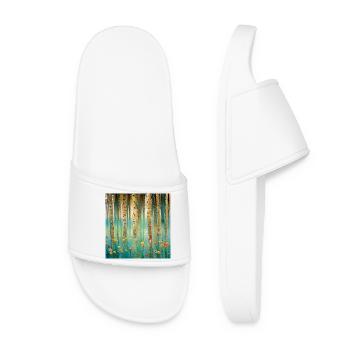 Abstract forest of flowers and reflections - Women’s Pool Sliders - white - Front