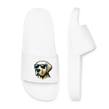 Labrador Head mit Sonnenbrille - Frauen Badelatschen - Weiß - Vorne