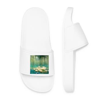 Water lilies - Women’s Pool Sliders - white - Front