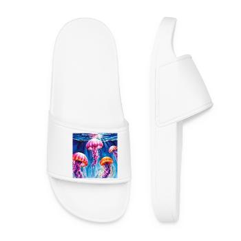Underwater mermaids in bright colors - Women’s Pool Sliders - white - Front