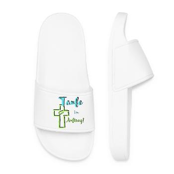 Baptism on behalf of the fish dips into the cross Baptismal feast - Women’s Pool Sliders - white - Front