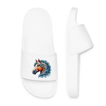 Horse - Women’s Pool Sliders - white - Front
