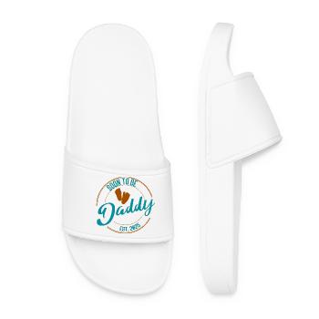 Soon to Be Daddy Gift for Expectant Fathers Colorful - Women’s Pool Sliders - white - Front