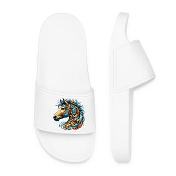 Horse - Women’s Pool Sliders - white - Front