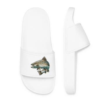 Saumon - Claquettes Femme - blanc - Devant
