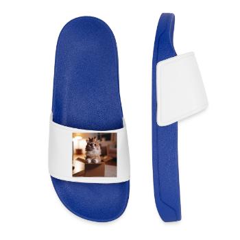 Drôle de chat - Claquettes Femme - bleu roi - Devant