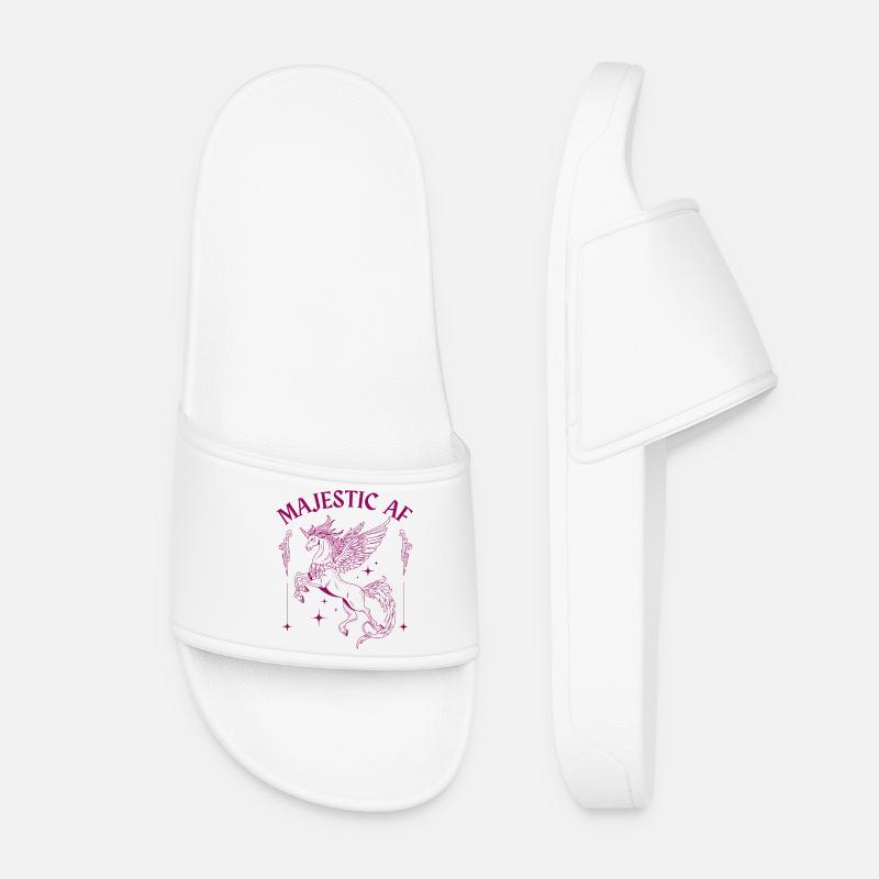 Majestic AF – Mystisches Einhorn Design - Frauen Badelatschen - Weiß