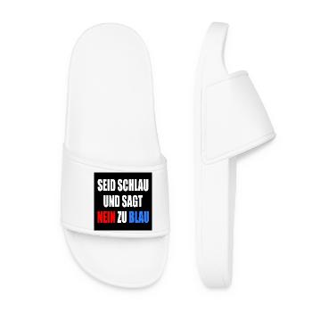 be smart and say no to blue - fck afd - Women’s Pool Sliders - white - Front