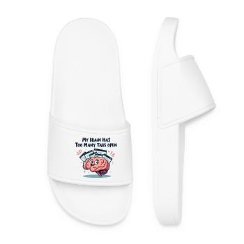 My brain has too many tabs open - Women’s Pool Sliders - white - Front