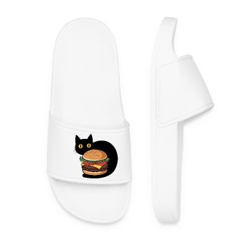 Burger Chat - Claquettes Femme - blanc - Devant