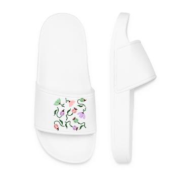 Bold Poppies Flowers L Floral Poppies Flowers - Women’s Pool Sliders - white - Front