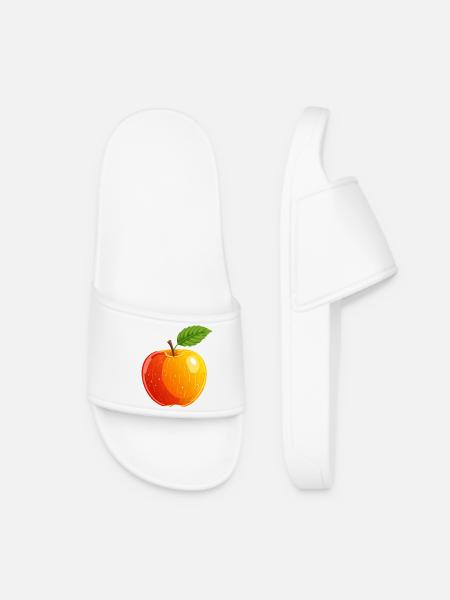 Pomme Pomme Fruit Fruit Fruit Dessin - Claquettes Femme - blanc