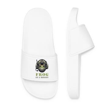 Military frog in action - Women’s Pool Sliders - white - Front