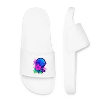 Neon Tropic Moon - Women’s Pool Sliders - white - Front