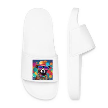 Cool Dog in Summer Style - Hipster Vibes 2 - Women’s Pool Sliders - white - Front