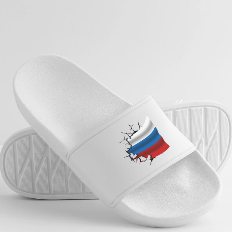 Drapeau de la Russie - Russie - Drapeau Broken Design Claquettes Femme