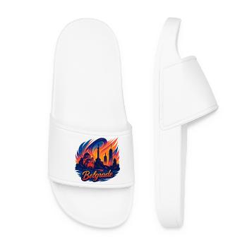 Belgrade Capital Serbia Silhouette Gift - Women’s Pool Sliders - white - Front