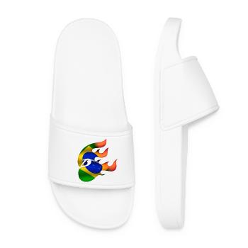 Flag of Brazil - Brazil - Ninja - Women’s Pool Sliders - white - Front