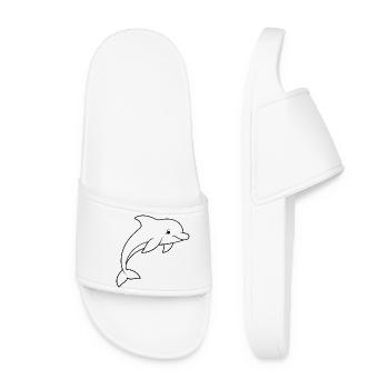 Minimalistic Dolphin - Women’s Pool Sliders - white - Front