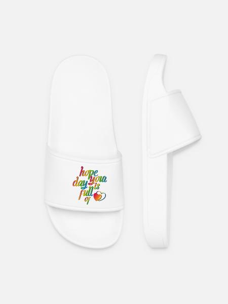 Hope your day is full of love - Women’s Pool Sliders - white