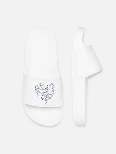 Cœur maritime, bleu - Claquettes Femme - blanc