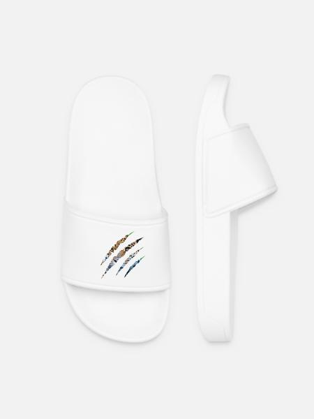 Wild Instinct – Tiger Eyes Through the Claw - Women’s Pool Sliders - white